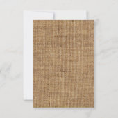 Rustic Jute Kant Bruiloft RSVP Kaartje (Achterkant)