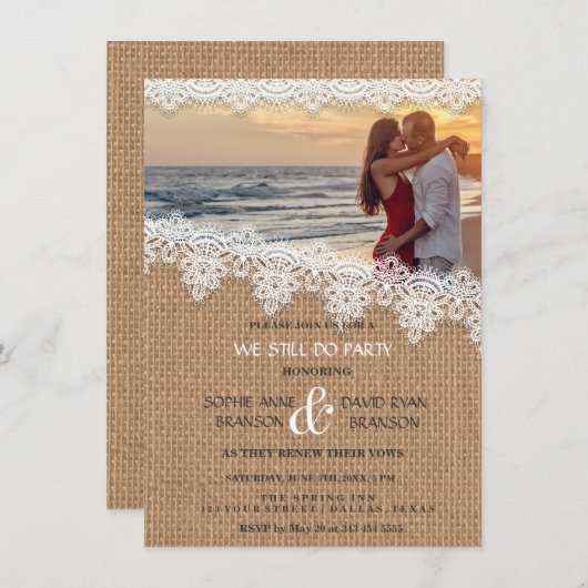 Rustic Jute Kant Foto WE ZEGEN NOG STEEDS JA Uitno Kaart (Voorkant / Achterkant)