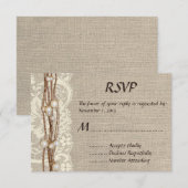 Rustic Jute Kant Parels Trouw Uitnodiging (Voorkant / Achterkant)