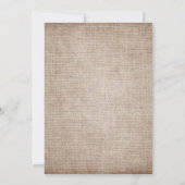 Rustic Jute Kant Roze Blauwe Bloem Bruiloft Kaart (Achterkant)