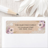 Rustic jute kant roze bloemen etiket (Insitu)