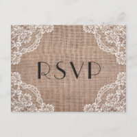Rustic jute met kanten hoeken | Maaltijdkeuze RSVP