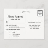 Rustic jute met kanten hoeken | Maaltijdkeuze RSVP Uitnodiging Briefkaart (Achterkant)