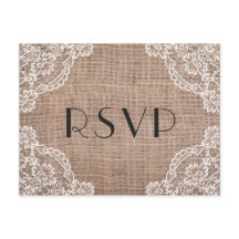 Rustic jute met kanten hoeken | Maaltijdkeuze RSVP