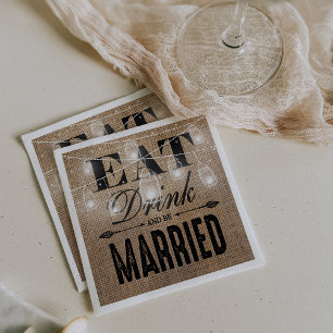 Rustic Jute Tafelkleden Huwelijk Eet, Drink en Wee Servetten