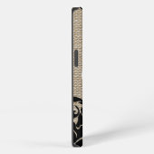 Rustic jute uitstraling en bloeiend monogram iPhone hoesje (Rechterkant)
