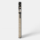 Rustic jute uitstraling en bloeiend monogram iPhone hoesje (Linkerkant)