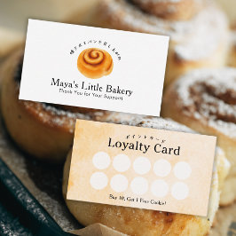 Rustic Kaneelrol Waterverf Bakkerij Loyaliteit Visitekaartje