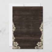 Rustic Kant Donker Hout Gewoon Liefde Script Bruil Kaart (Achterkant)