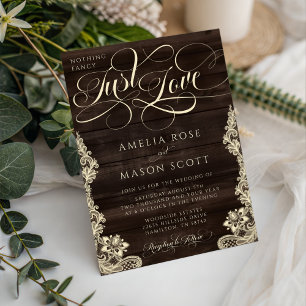 Rustic Kant Donker Hout Gewoon Liefde Script Bruil Kaart