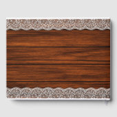 Rustic Kant Houten Patroon Bruiloft Gastenboek (Achterkant)