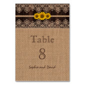 Rustic Kant Touw Houten Trouwtafel Nummer Kaart (Achterkant)