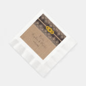 Rustic Kanten Jute Houten Bruiloft Servet (Hoek)