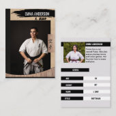 Rustic Karate Black Belt Wood Trading Kaart Visitekaartje (Voorkant / Achterkant)