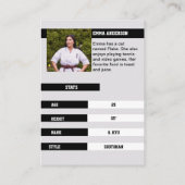 Rustic Karate Green Belt Wood Trading Kaart Visitekaartje (Achterkant)