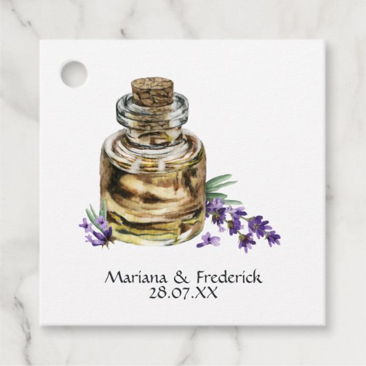 Rustic Katoen Lavendel Landelijke Trouwdag Bedankjes Labels (Voorkant)