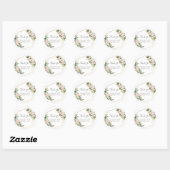 Rustic katoenen blozende rozen Eucalyptus bedankin Ronde Sticker (Vel)