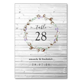 Rustic Katoenen Lavendel Tafelnummer