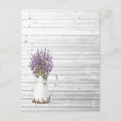 Rustic Katoenen Lavendel Trouw Gast Details Informatiekaartje (Achterkant)