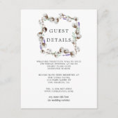 Rustic Katoenen Lavendel Trouw Gast Details Informatiekaartje (Voorkant)