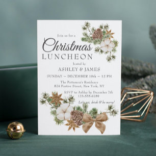 Rustic Katten Kerst Luncheon Feest Kaart