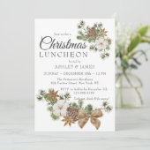 Rustic Katten Kerst Luncheon Feest Kaart (Staand voorkant)