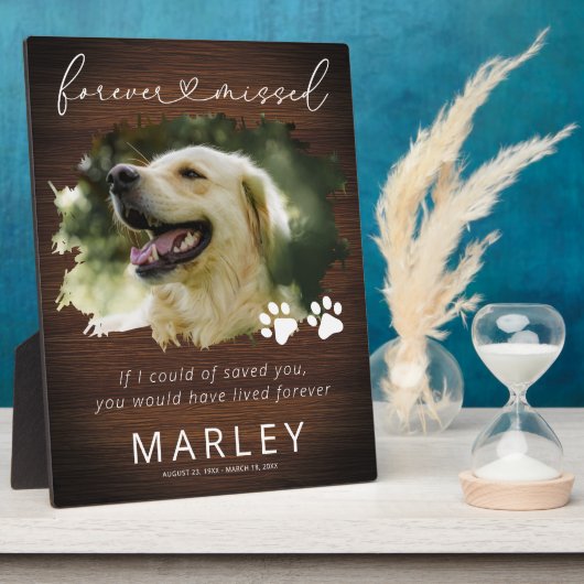 Rustic Keepslag Pet Memorial Foto Fotoplaat (Zijkant)