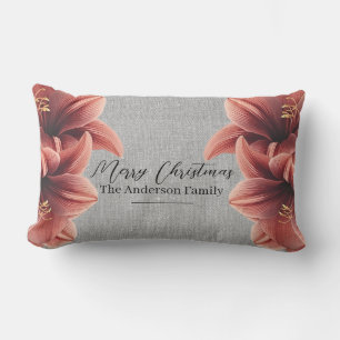 Rustic Kerst Amaryllis Familienaam Kussen