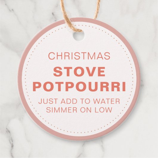 Rustic Kerst Kachel Potpourri Bedankjes Labels (Voorkant)