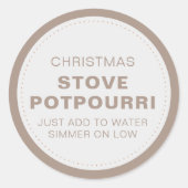 Rustic Kerst Kachel Potpourri Ronde Sticker (Voorkant)