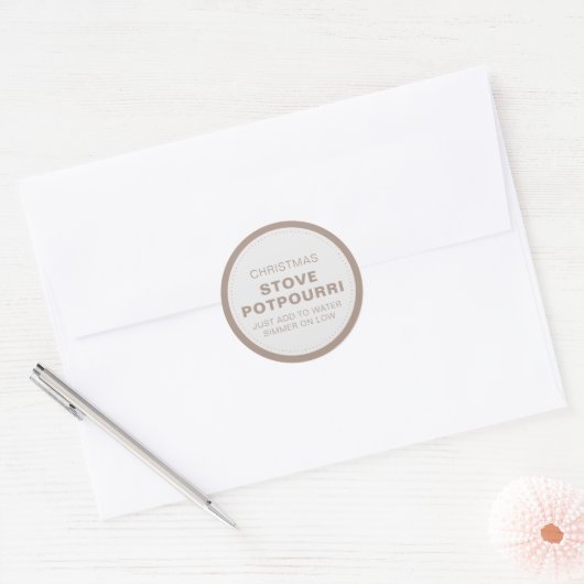 Rustic Kerst Kachel Potpourri Ronde Sticker (Envelop)