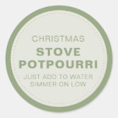 Rustic Kerst Kachel Potpourri Ronde Sticker (Voorkant)