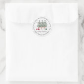 Rustic Kerstbomen Retouradres Sticker (Tas)