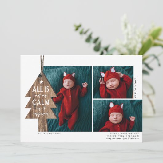 Rustic kerstboom 3 Aankondiging van de geboorte fo (Staand voorkant)