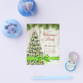 Rustic Kerstboom Uitnodigingsprogramma Menu Groen (Enkel)