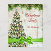 Rustic Kerstboom Uitnodigingsprogramma Menu Groen (Voorkant)