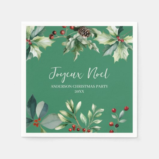 Rustic Kerstfeestbord Servet (Voorkant)