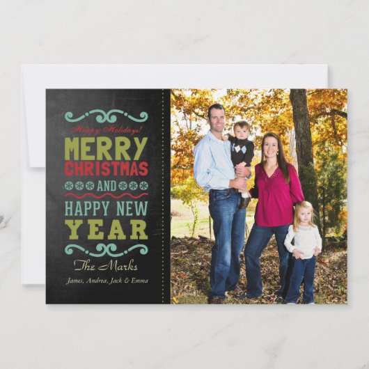  Rustic-kerstfotokaart Feestdagenkaart (Voorkant)