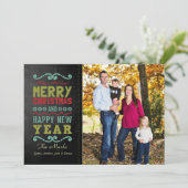  Rustic-kerstfotokaart Feestdagenkaart (Staand voorkant)