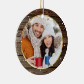 Rustic kerstfotoversieringen | Goudhout Keramisch Ornament (Rechts)