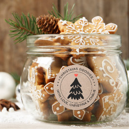 Rustic KerstGoodies Heart, gepersonaliseerd Ronde Sticker