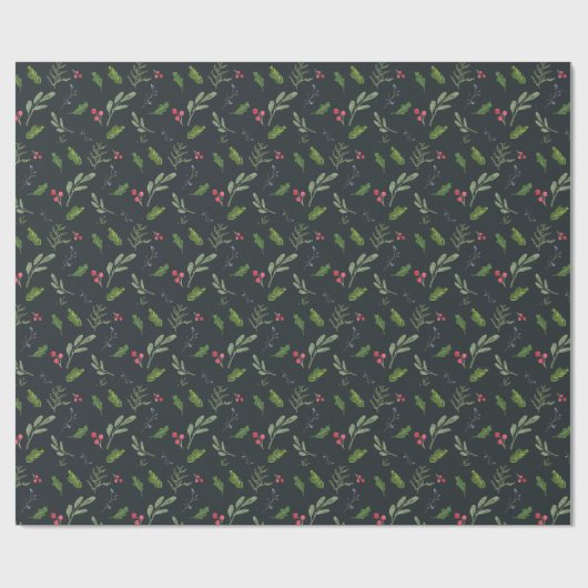 Rustic kerstgroen cadeaupapier (Vlak)