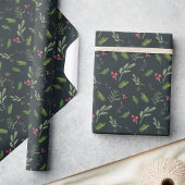 Rustic kerstgroen cadeaupapier