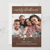 Rustic kerstgroen | Foto en script Feestdagenkaart (Voorkant)