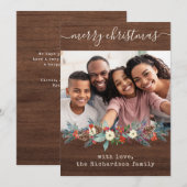 Rustic kerstgroen | Foto en script Feestdagenkaart (Voorkant / Achterkant)