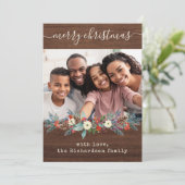 Rustic kerstgroen | Foto en script Feestdagenkaart (Staand voorkant)