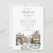 Rustic Kerstmis Dorpsfeest Kaart (Voorkant)