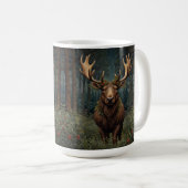 Rustic Kerstmis eland hert boho bos boslandschap Koffiemok (Voorkant rechts)