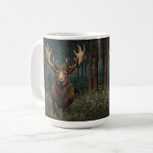 Rustic Kerstmis eland hert boho bos boslandschap Koffiemok (Voorkant links)