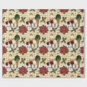 Rustic Kerstmis Familiepatroon TMF26 Cadeaupapier (Vlak)